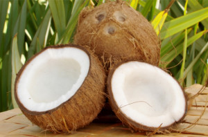 Small coconuts split open