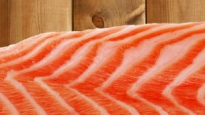 Cedar plank raw salmon