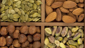 Hazelnuts, pumpkin seeds, almonds