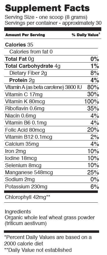 Organic Wheatgrass Powder - U-RAAW! Health Foods